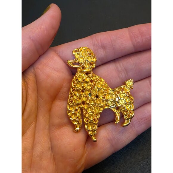 Vintage Gold-Tone Poodle Brooch - Picture 2 of 4